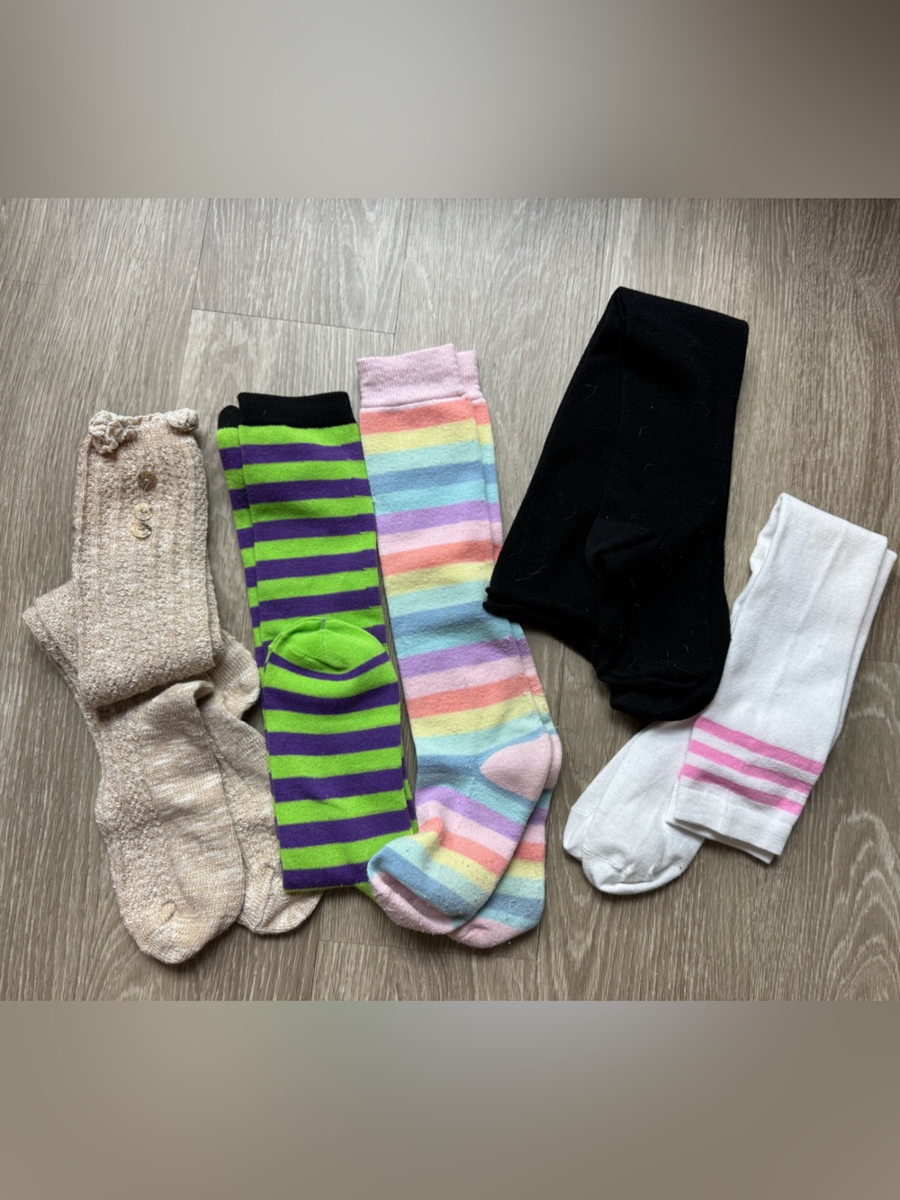 Mixed Socks Bundle - Rainbow, Stripes, Black & Cream